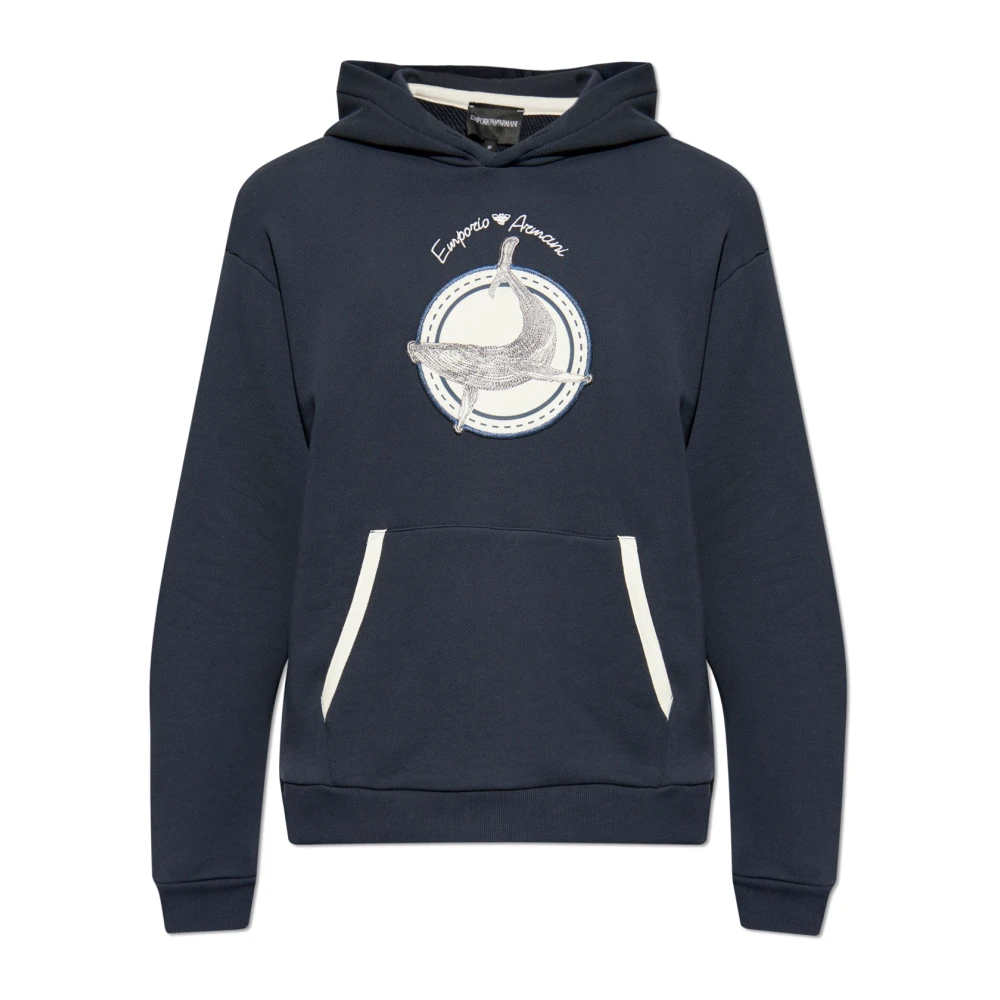 Emporio Armani Sweatshirt met patch Blue Heren