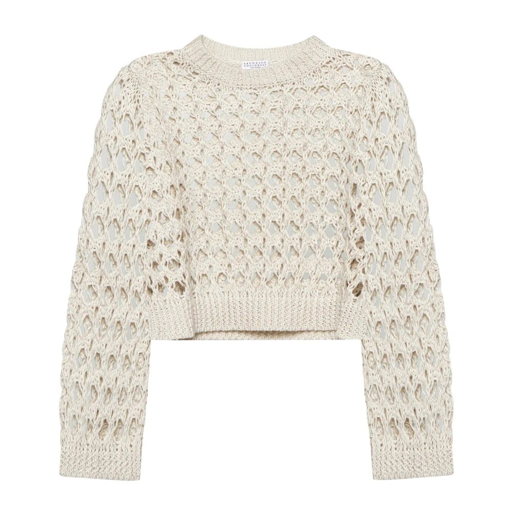 BRUNELLO CUCINELLI Ivory Sweaters voor Vrouwen Beige Dames