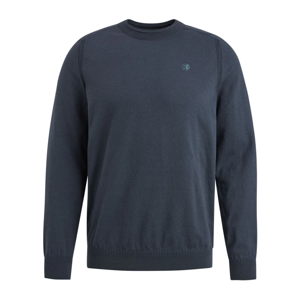 Cast Iron Essentiële Katoen Stretch Crewneck Sweater Blue Heren