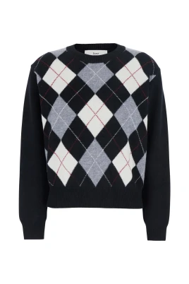 Argyle Rundhalsad Tröja
