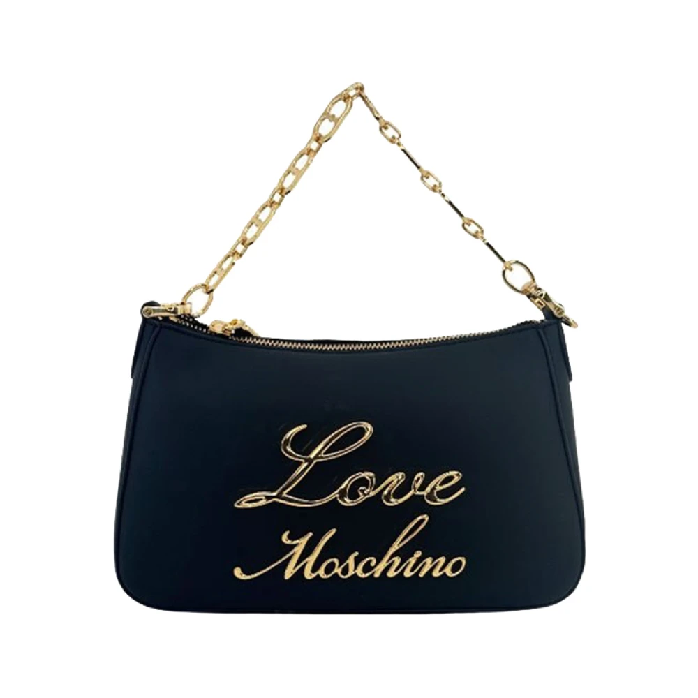 Moschino Zwarte schoudertas met elegante details Black Dames