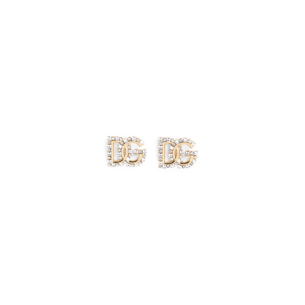 Dolce & Gabbana Logo Örhängen Clips för Kvinnor Yellow, Dam