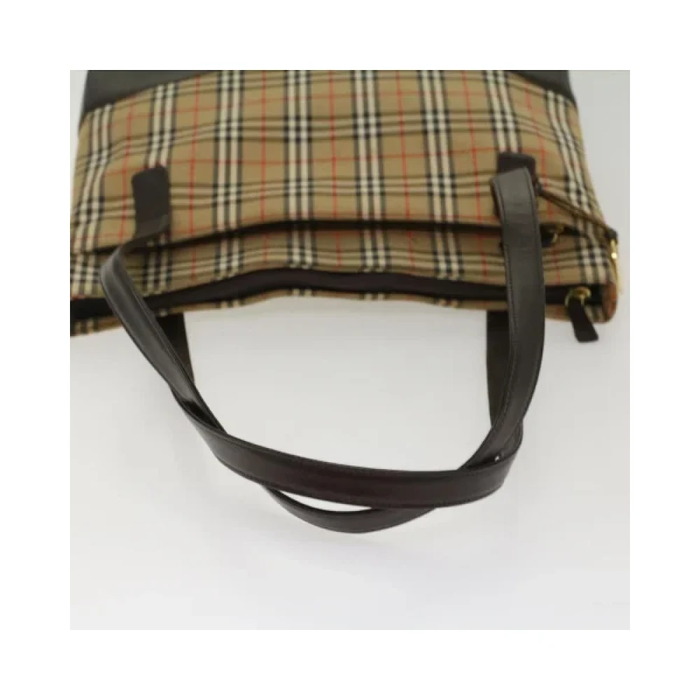 Burberry Vintage Pre-owned Cotton shoulder-bags Beige Dames