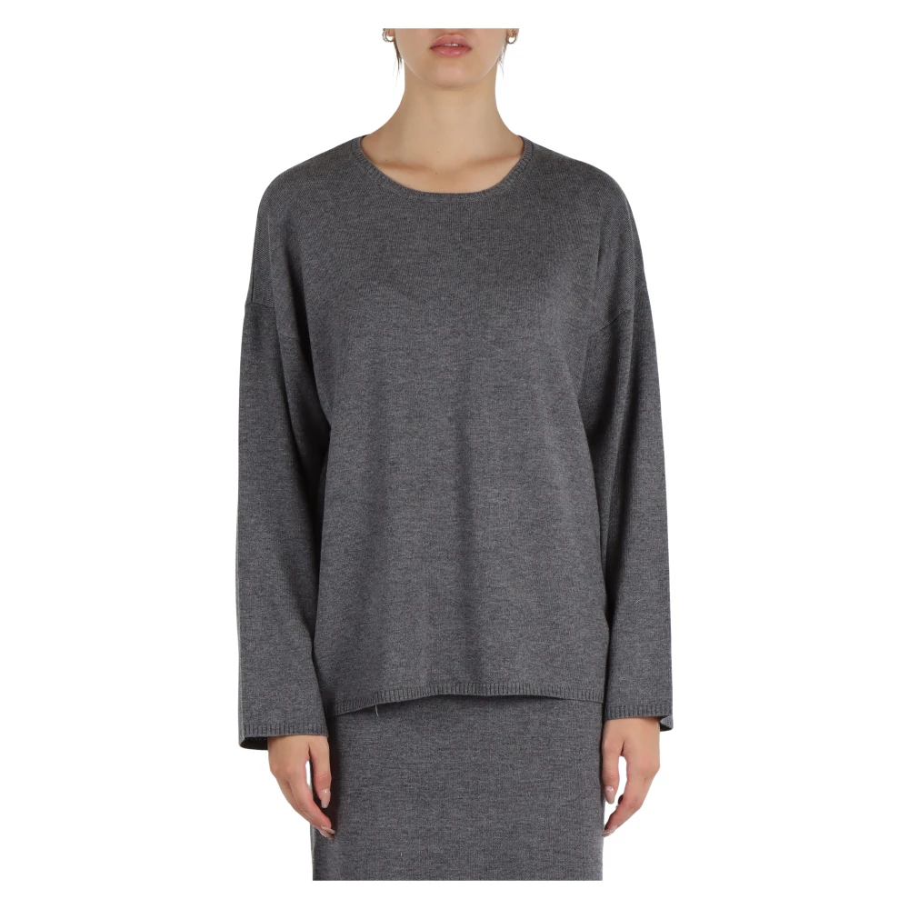 Replay Zachte Viscose Wol Kasjmier Trui Gray Dames