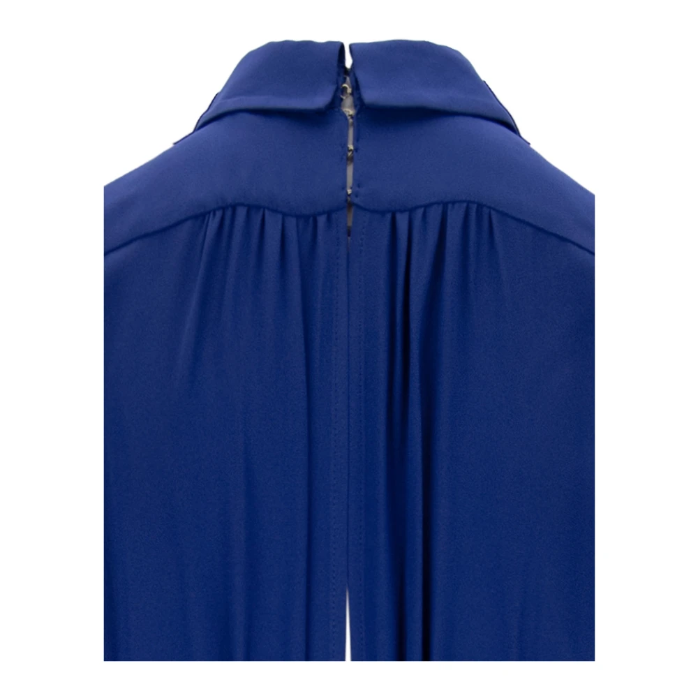 Elisabetta Franchi Elegante Jumpsuit met Stropdas en Knopen Blue Dames
