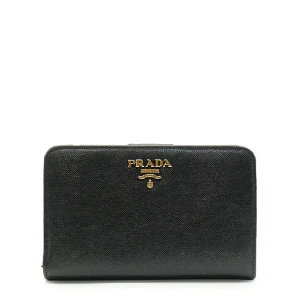Prada Vintage Pre-owned Leather wallets Black Dames