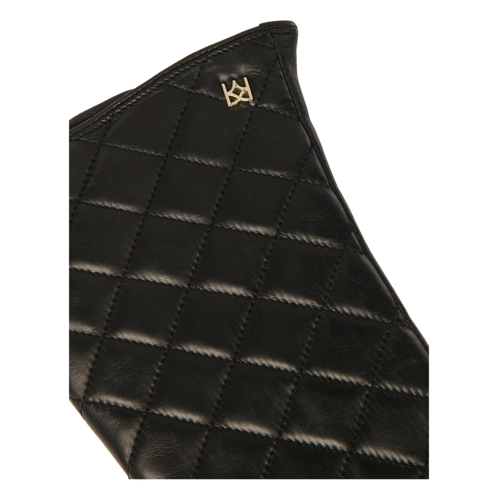 Kazar Zwarte leren handschoenen met verlengd profiel Black Dames