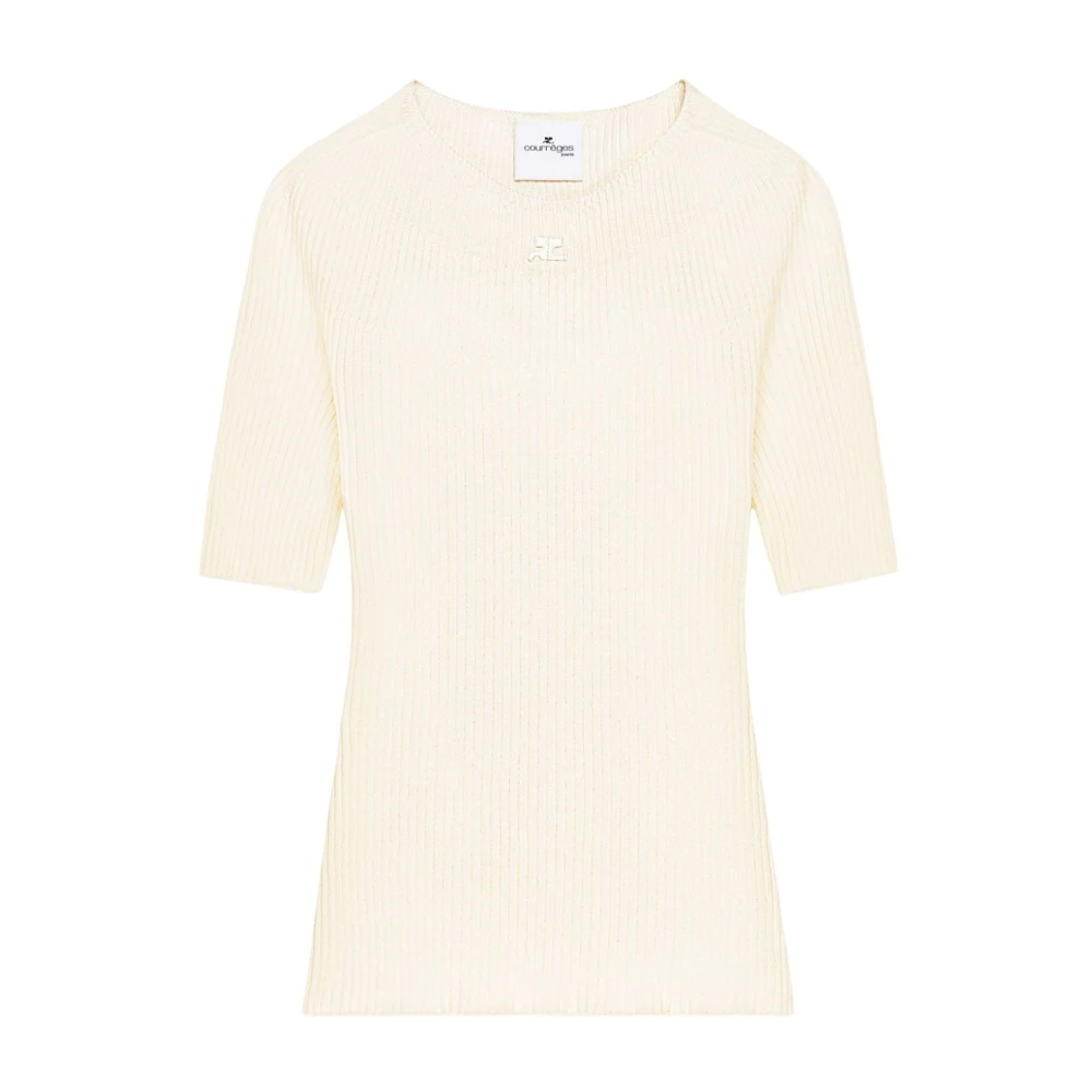 Courrèges Geborduurde Solar Top Sweater Beige Dames