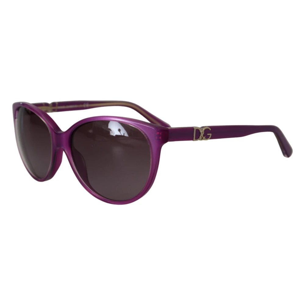 Dolce & Gabbana Lila Acetat Runda Shades Solglasögon Purple, Dam