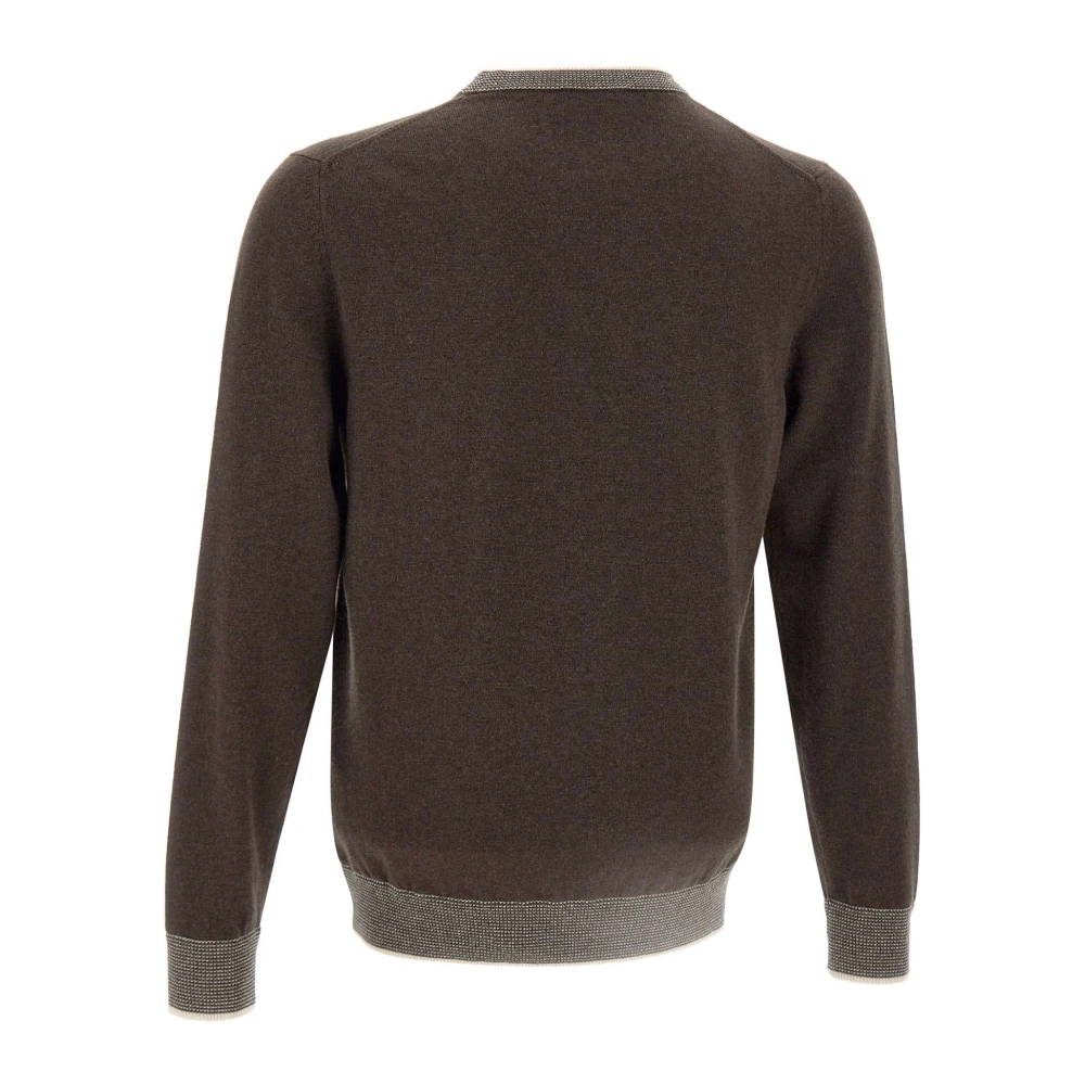 PESERICO Bruine Wol Zijde Kasjmier Trui Brown Heren