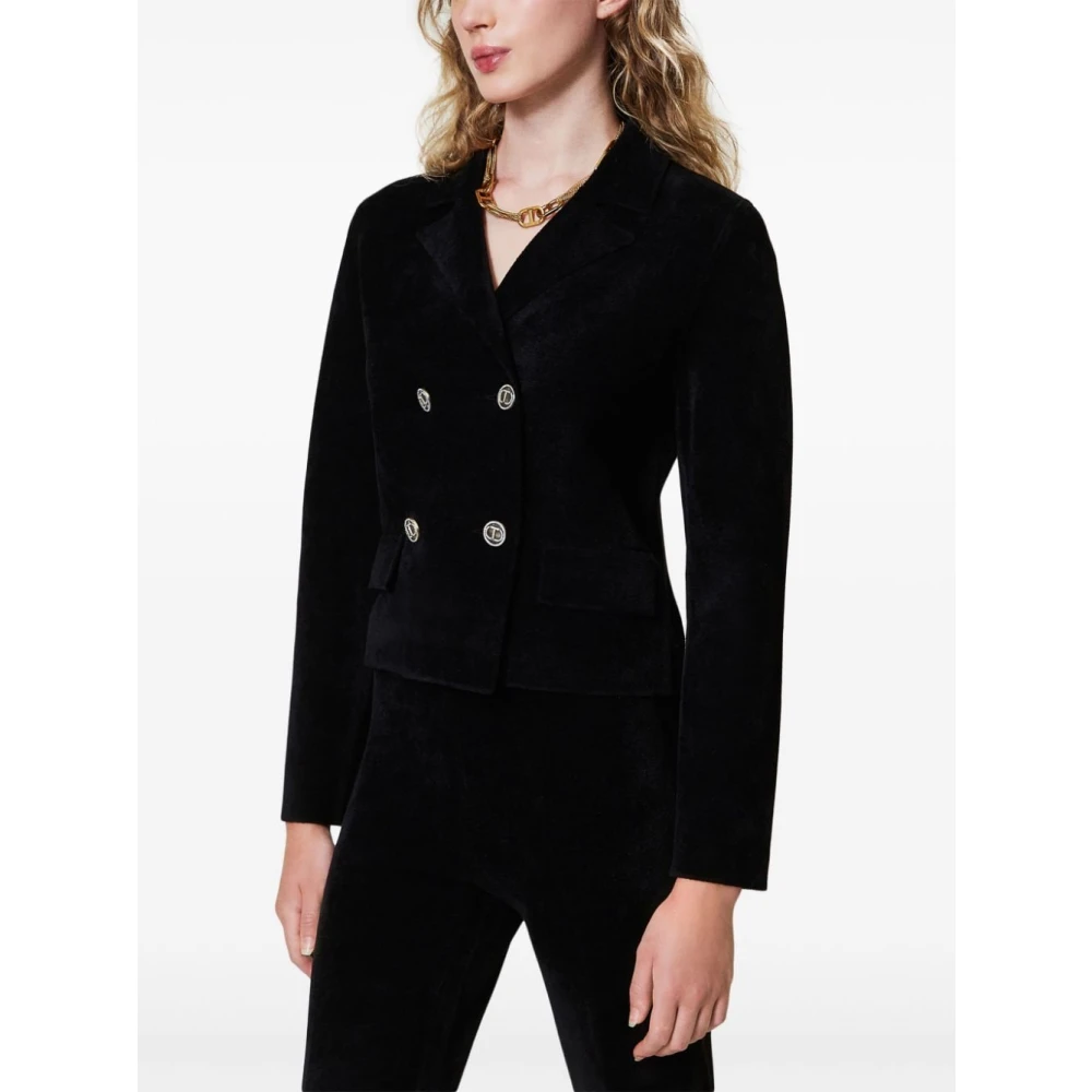 Twinset Zwarte buitenkleding jas stijl Aw24 Black Dames