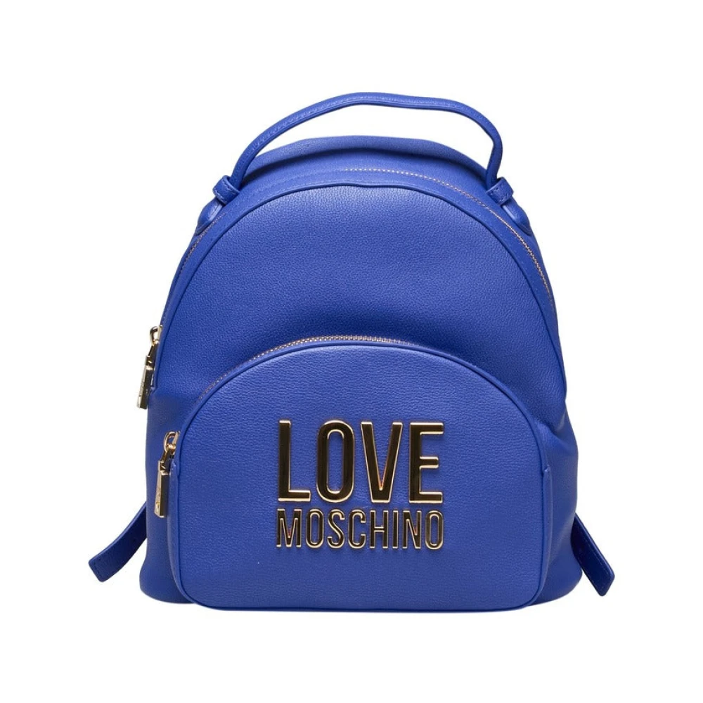Love Moschino Stijlvolle Rugzak met Verstelbare Banden Blue Dames