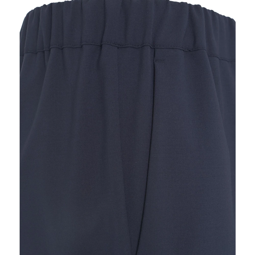 Semicouture Blauwe Tapered Wolmix Casual Broek Blue Dames