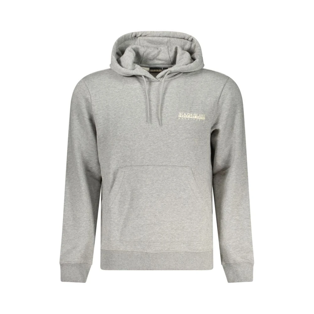 Napapijri Grijze Katoenen Hoodie Sweatshirt met Print Gray Heren