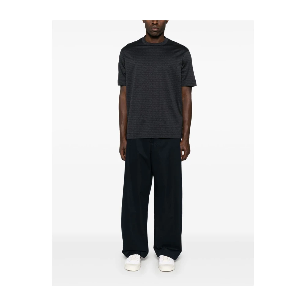 Emporio Armani Zwarte Crew Neck T-shirts en Polos Black Heren