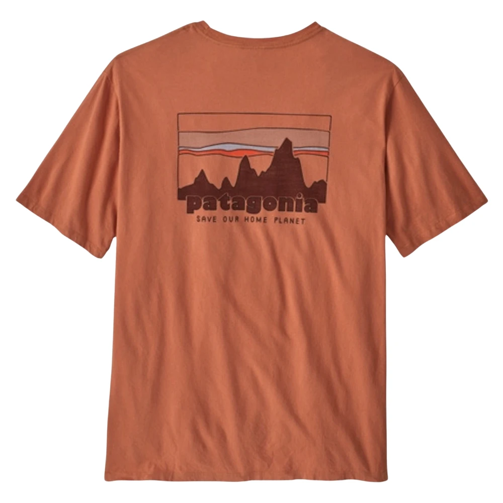 Patagonia Skyline Grafisch Katoenen T-shirt Brown Heren