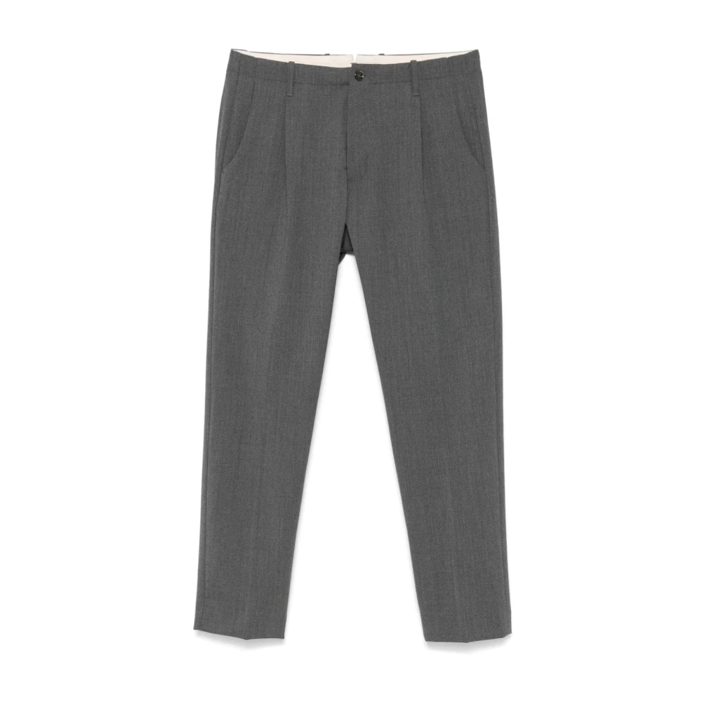 Nine In The Morning Slim Fit Grijze Broek Knoopsluiting Gray Heren