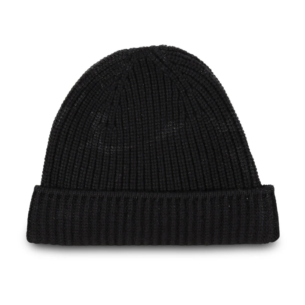 Zanieri Kasjmier Ribgebreide Muts Black Heren