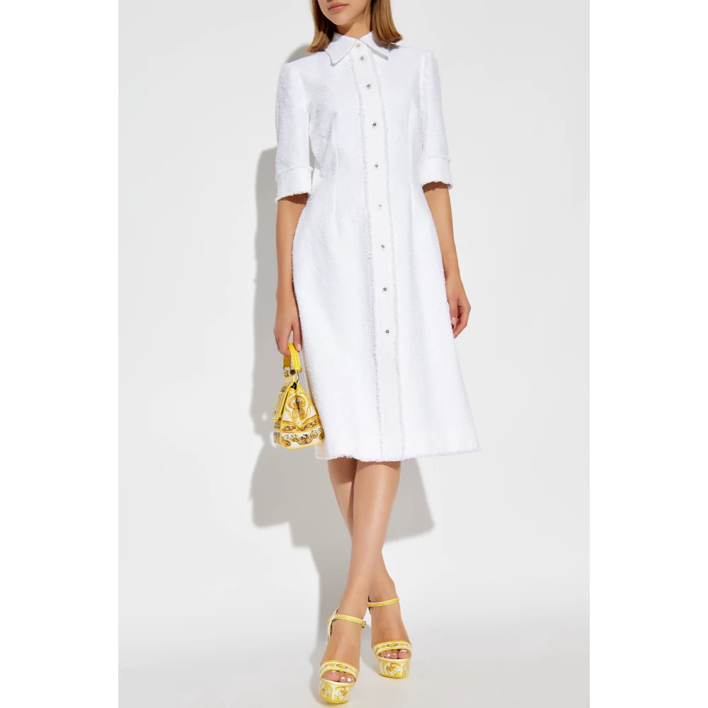 Dolce & Gabbana Jurk met kraag White Dames