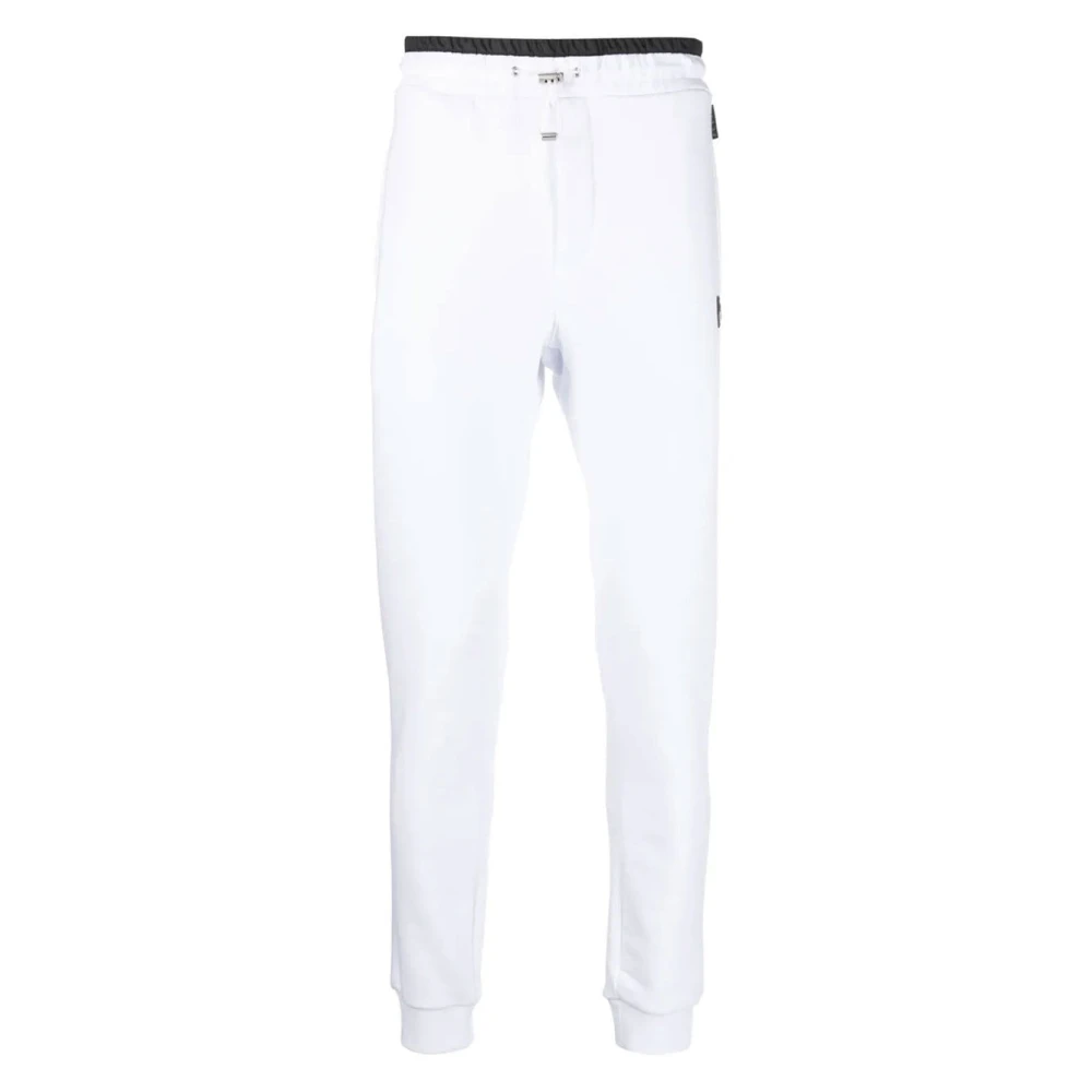 Philipp Plein Men's White Sweatpants, S, Jogging Trousers Hexagon