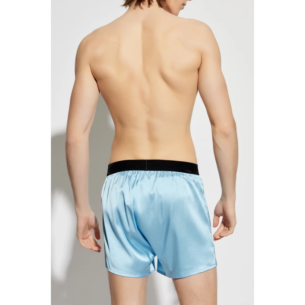 Tom Ford Zijden shorts Blue Heren