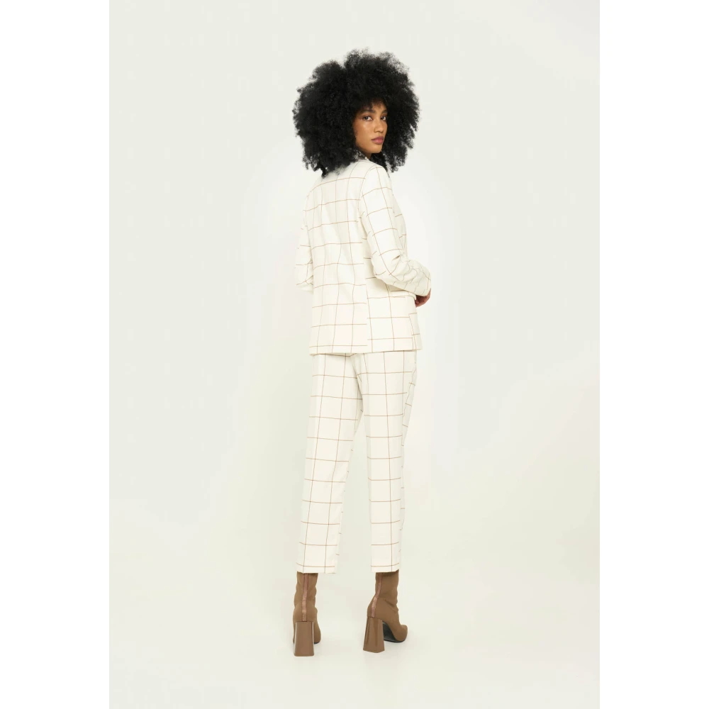 Vicario Cinque Geruite double-breasted blazer White Dames