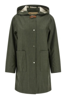 Hooded Buckle Strap Raincoat
