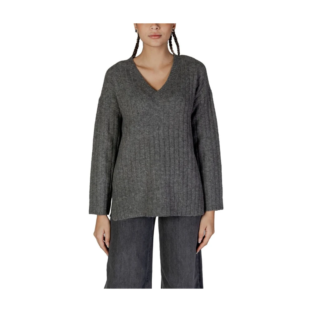 Vila Grijze Acryl Trui Herfst Winter Collectie Gray Dames
