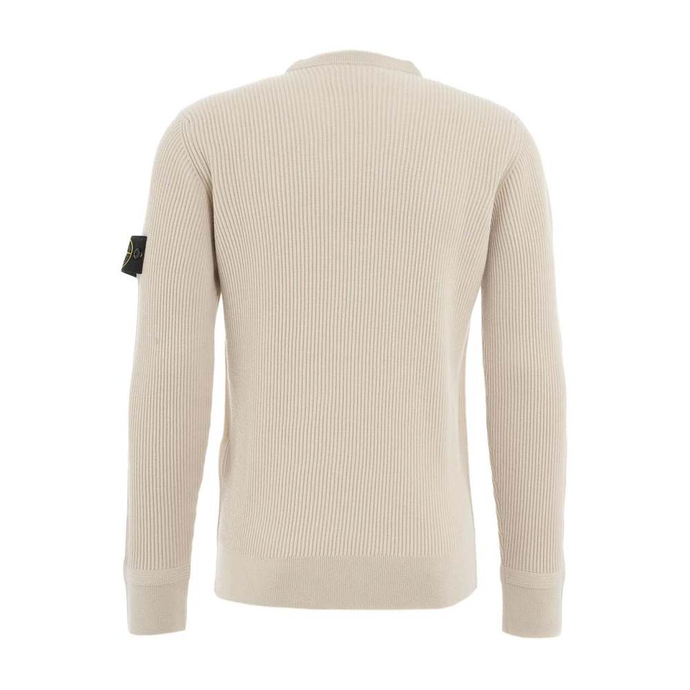 Stone Island Klassieke Ronde-hals Gebreide Trui Beige Heren
