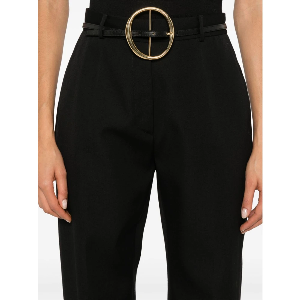 Lanvin Luxe Tapered Wollen Broek Black Dames