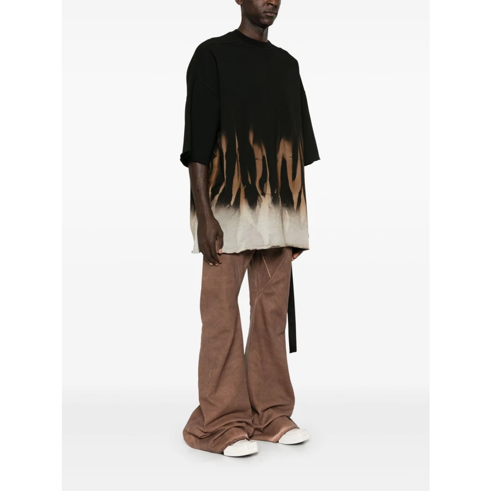 Rick Owens Zwart Jersey T-shirt met Print Black Heren