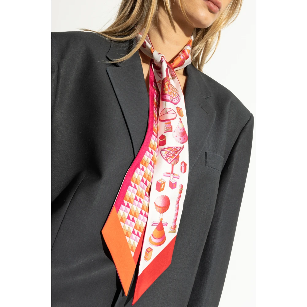 Salvatore Ferragamo Zijden sjaal met print Pink Dames
