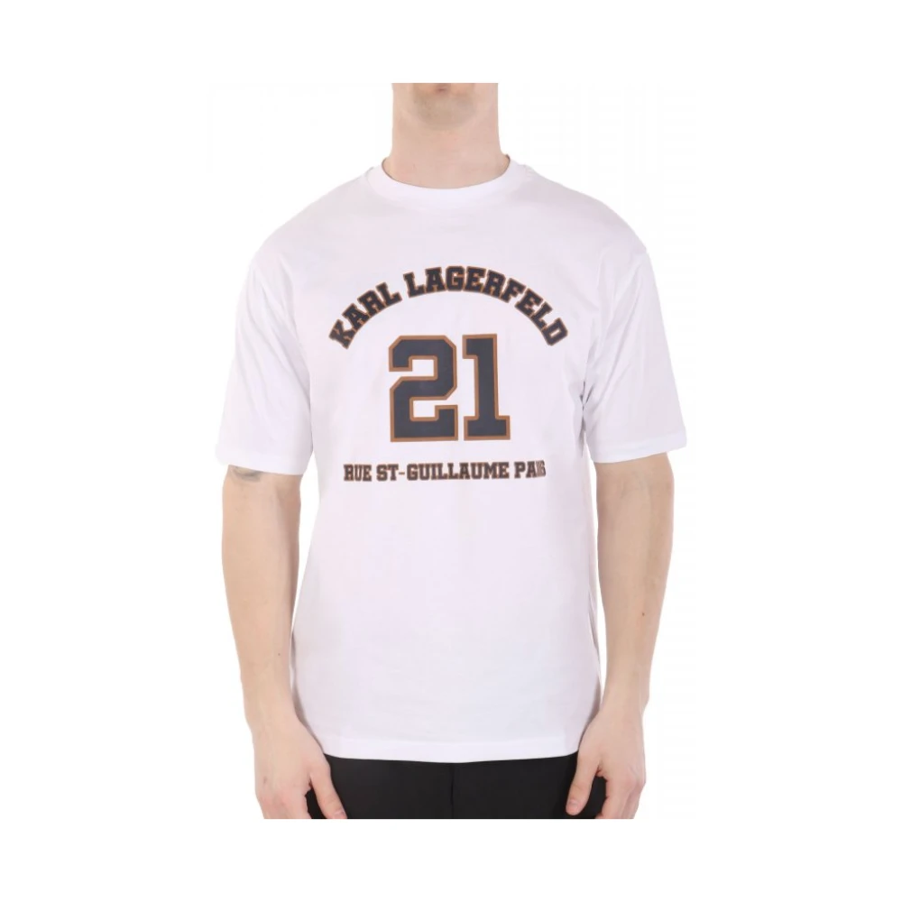 Karl Lagerfeld Men's White T-Shirts, L, Logo T-Shirt