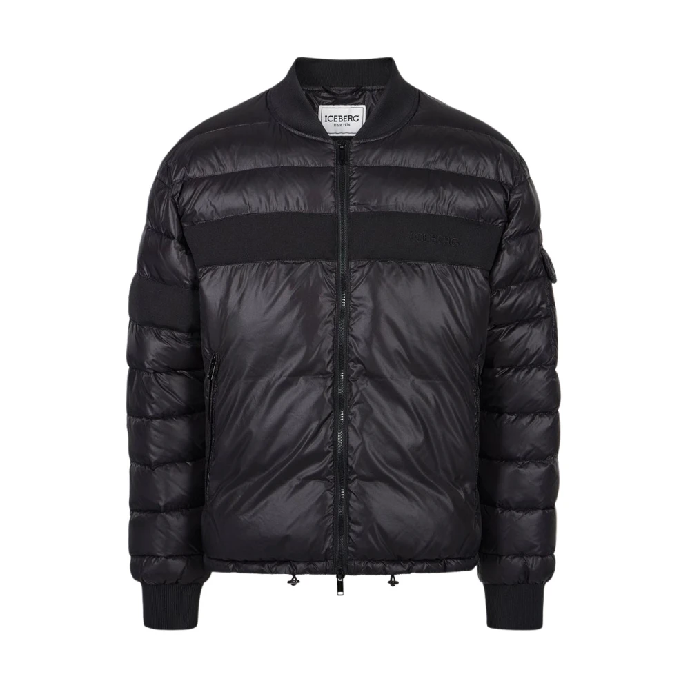 Iceberg Nylon jack met allover logo Black Heren