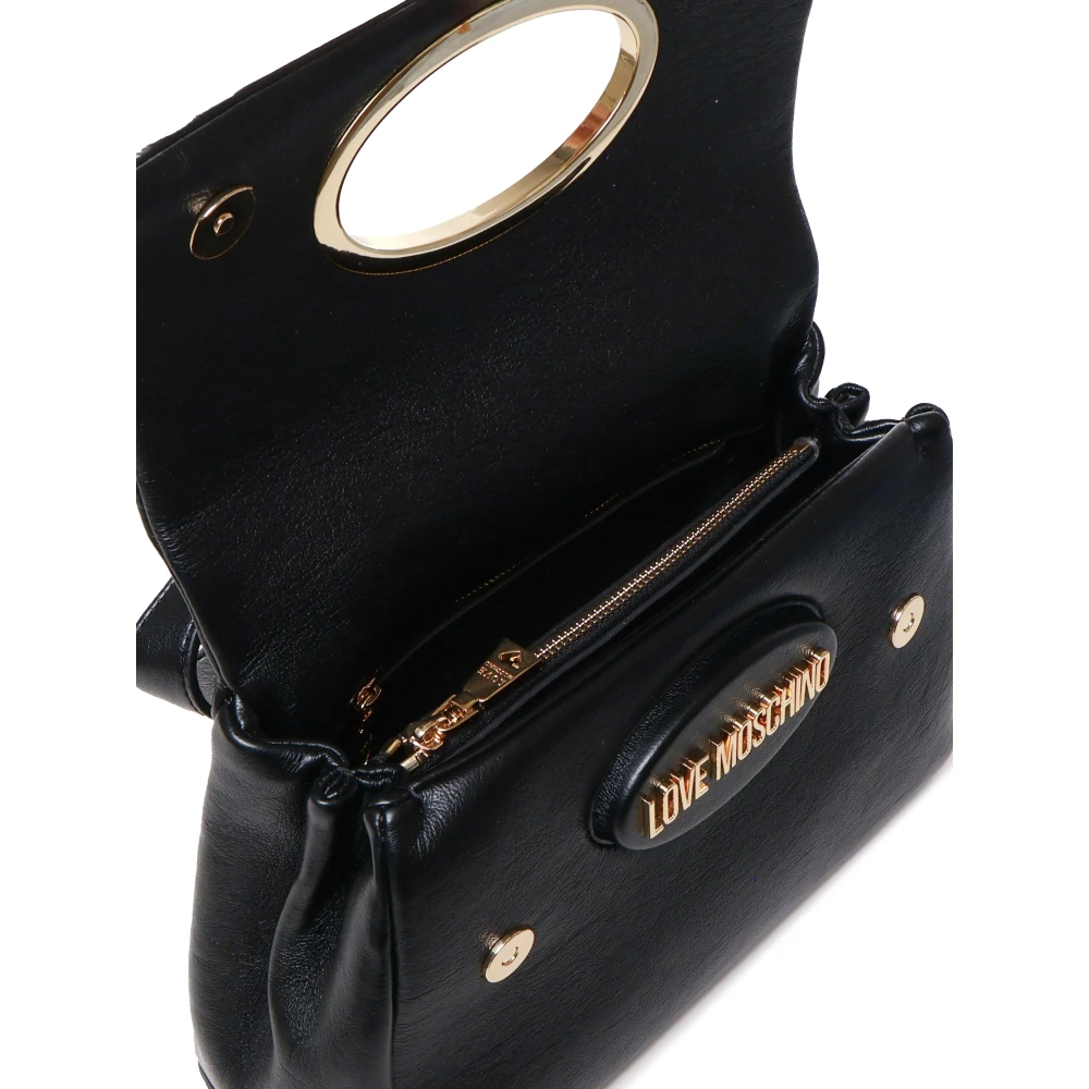Love Moschino Zwarte Handtas met Decoratieve Sjaal Black Dames
