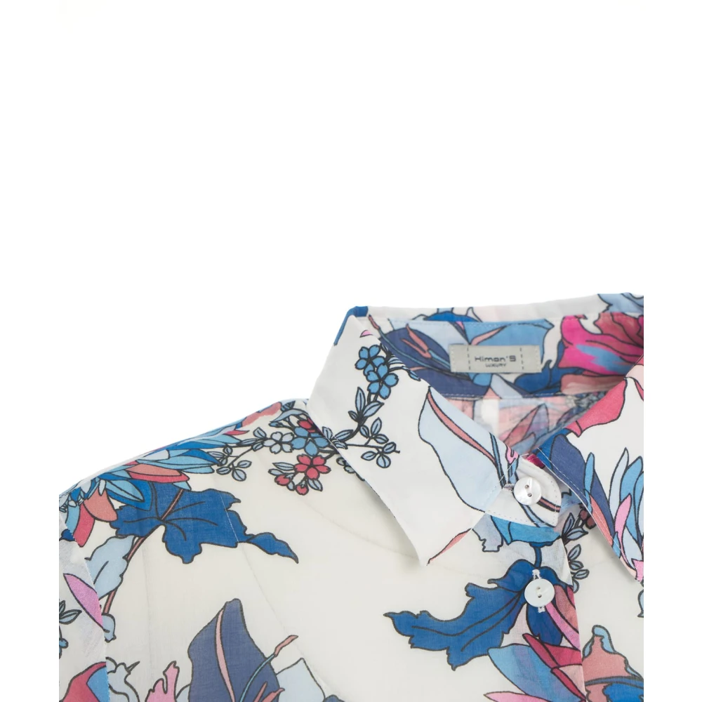Himon's Blauwe Bloes Kent Kraag Multicolor Dames