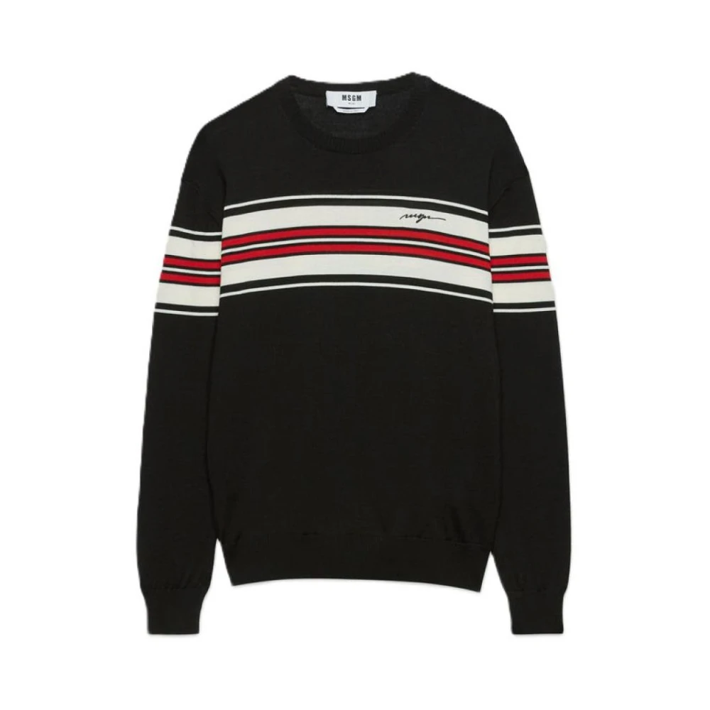Msgm Men's Black Stylish Sweatshirts And Hoodies