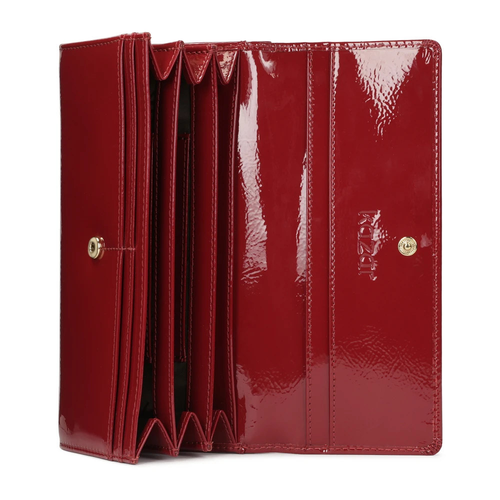 Kazar Elegante portemonnee van lakleer met een delicate vouw Red Dames