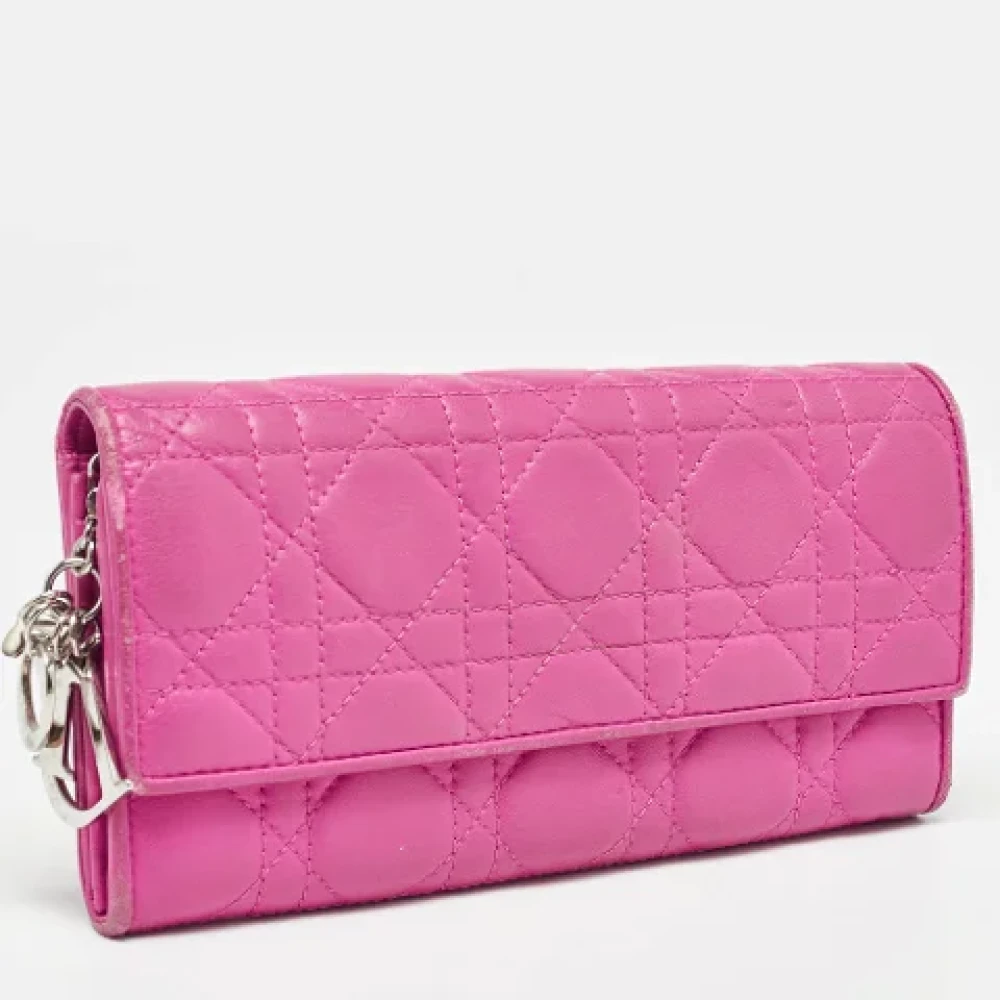Dior Vintage Pre-owned Leather wallets Pink Dames