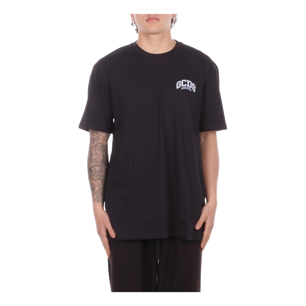 Gcds Black T-Shirts, Male, L, Logo Detail T-Shirt