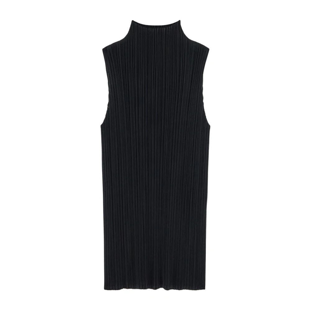 Issey Miyake Geplooide Polyester Top Black Dames