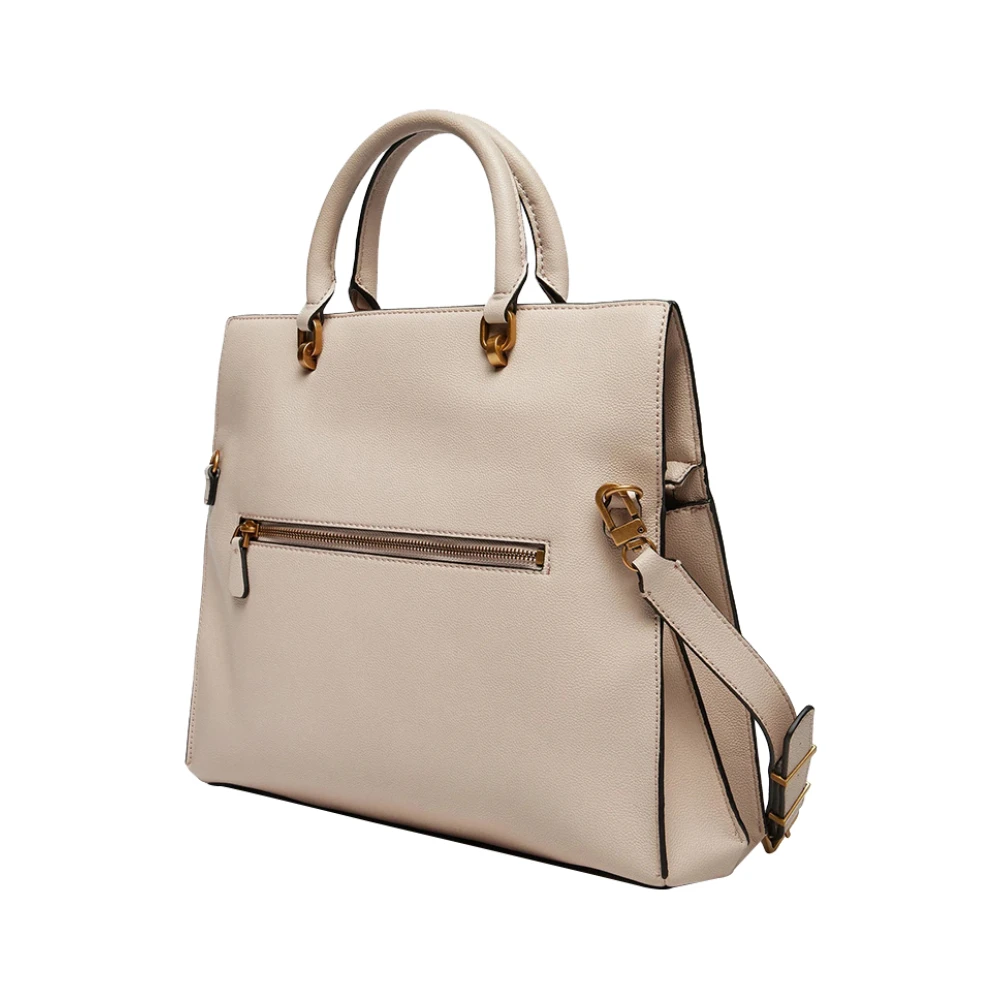 Guess Ivoor Handtas met Gouden Details Beige Dames