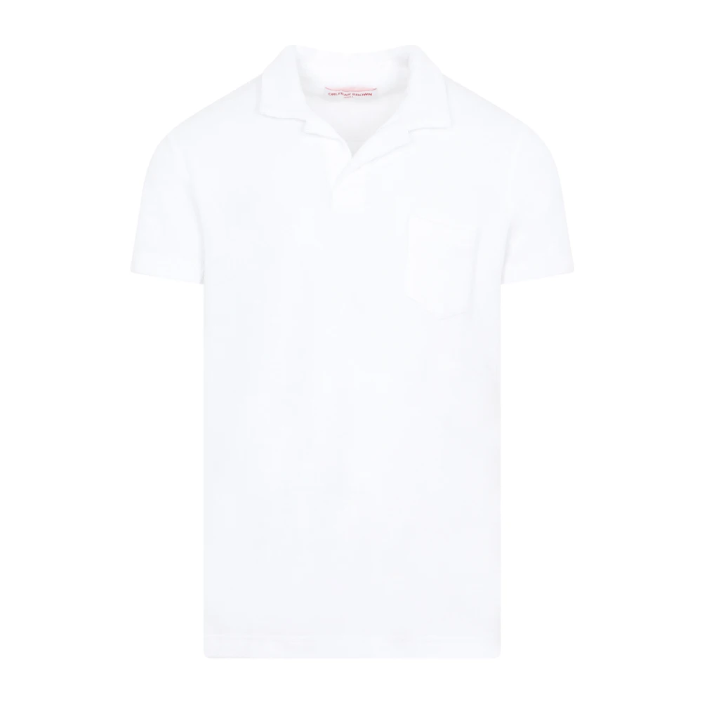 Orlebar Brown Witte Terry Katoenen Polo Shirt White Heren