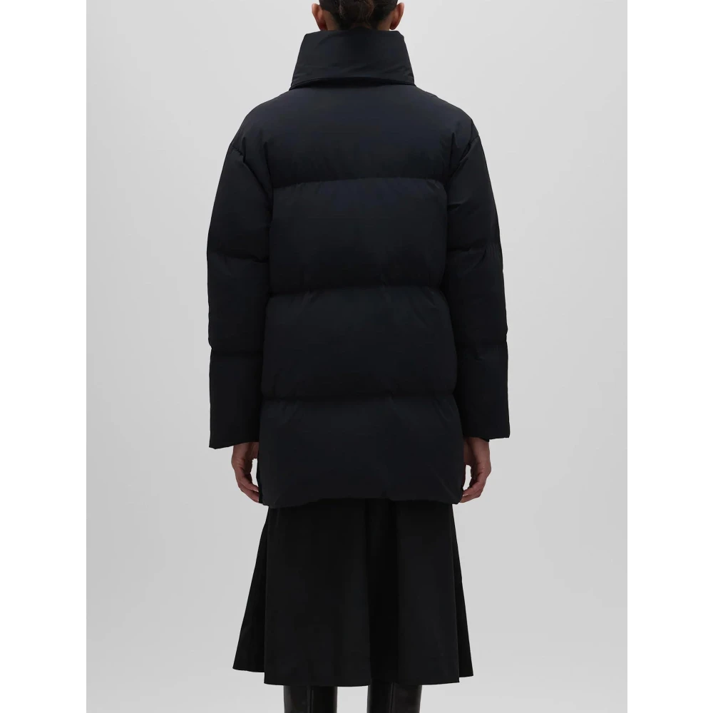 Aspesi Horizontaal Gewatteerde Parka Jas Black Dames