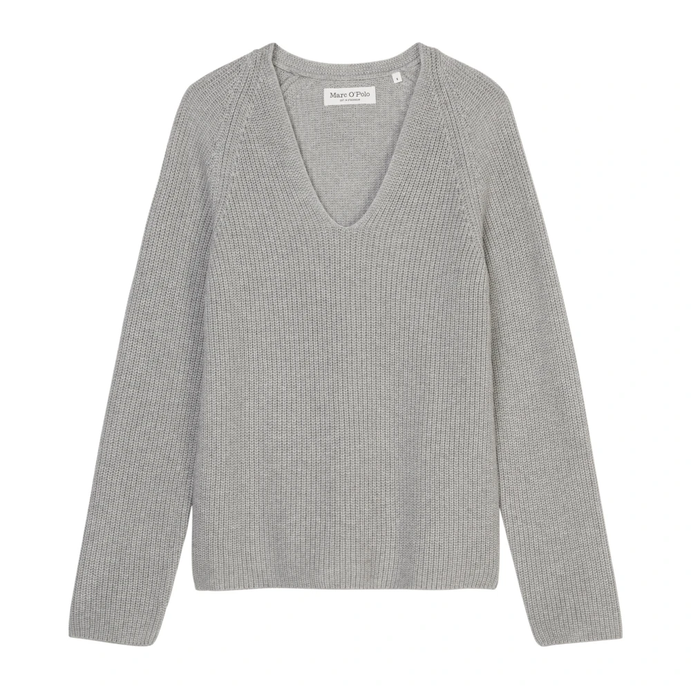 Marc O'Polo V-hals gebreide trui relaxed Gray Dames