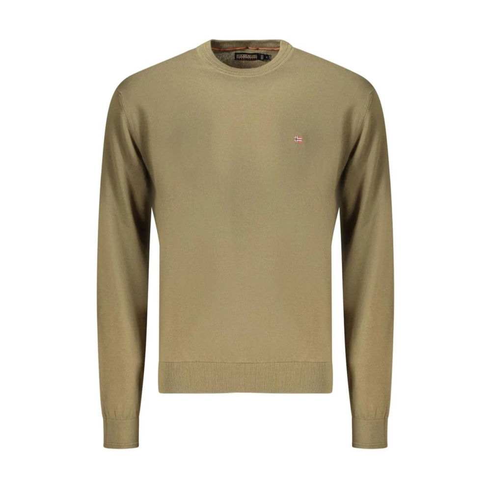 Napapijri Men's Green Verde Cotton Long-Sleeve Shirt