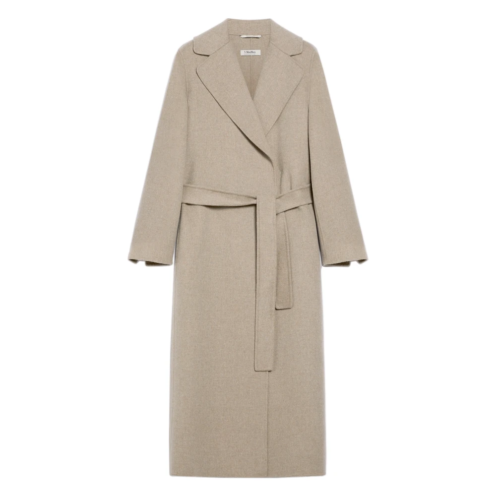 Max Mara Grijze wollen jas met brede revers Gray Dames