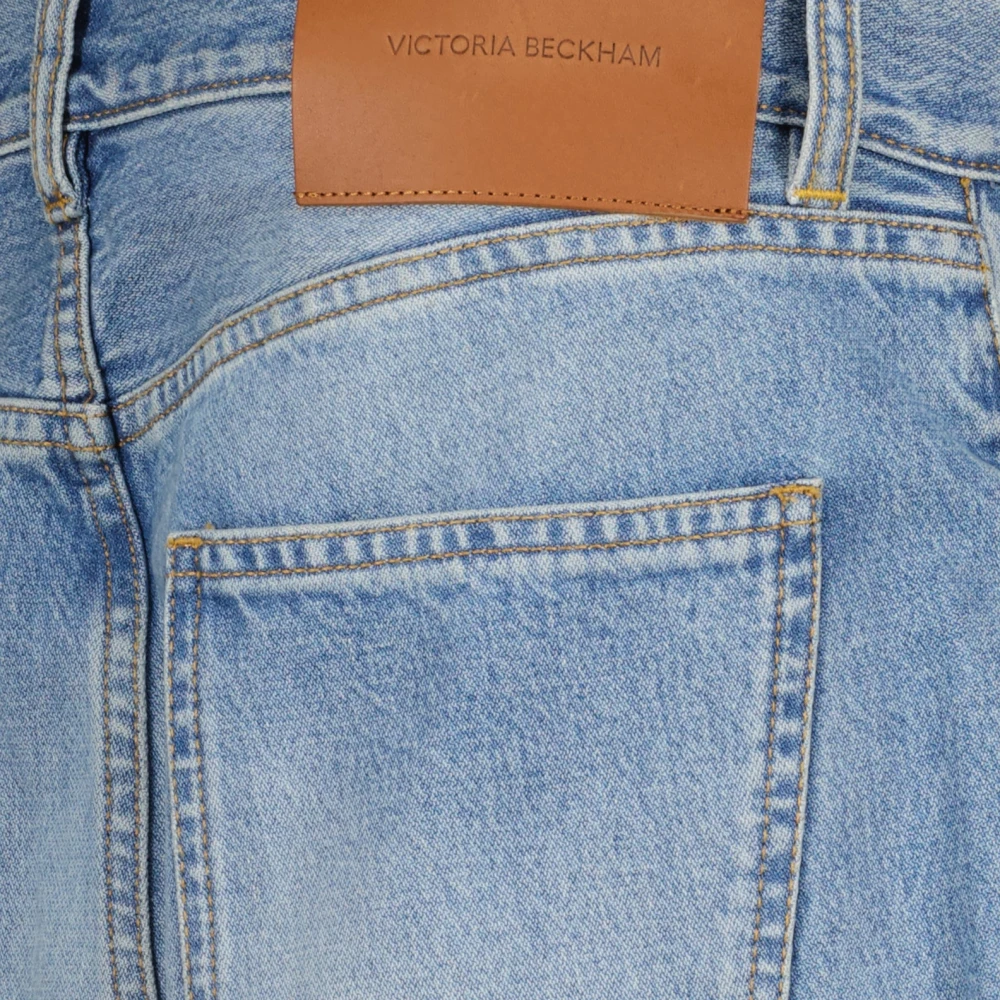 Victoria Beckham Straight Cut Denim Jeans Blue Dames