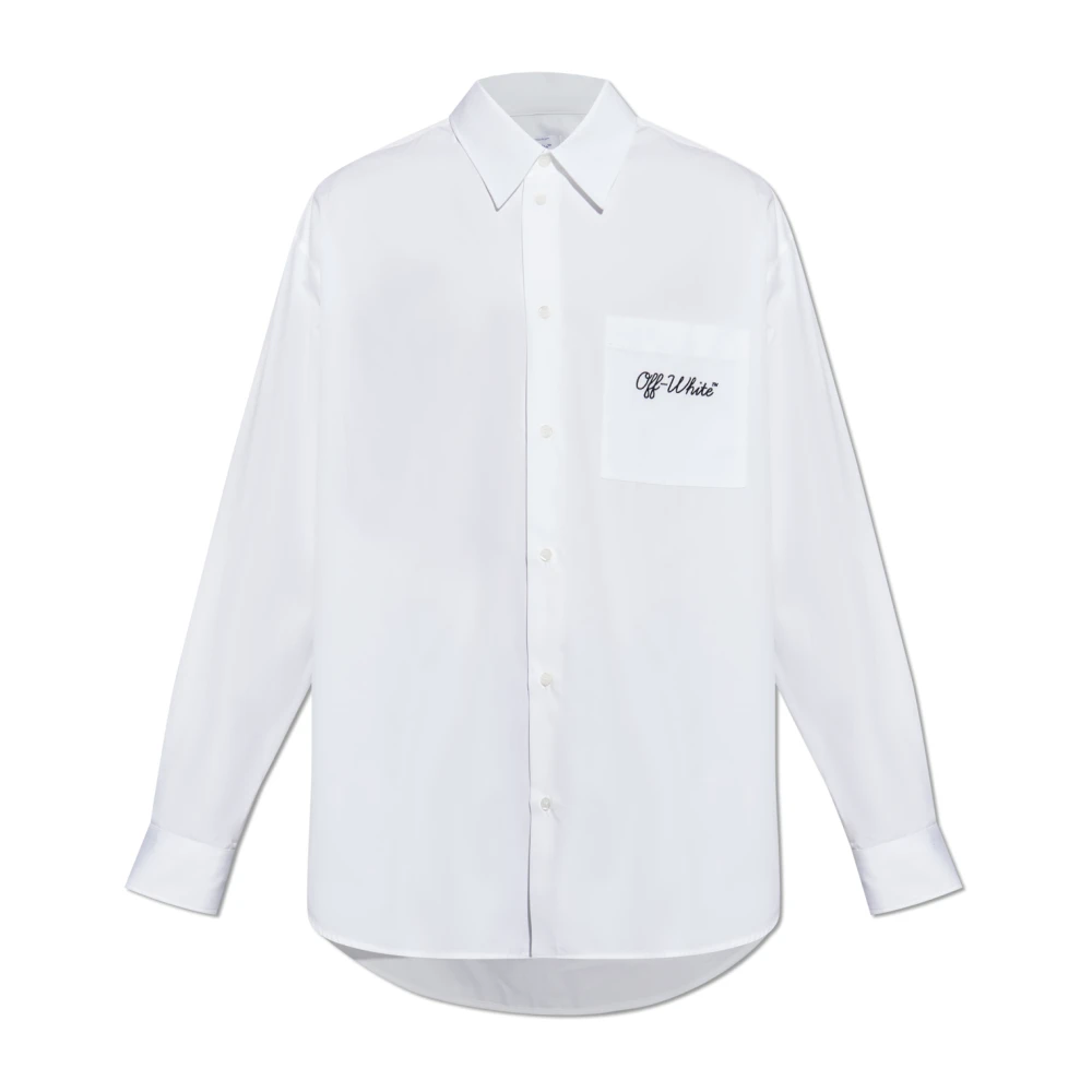 Off White Shirt met logo White Heren