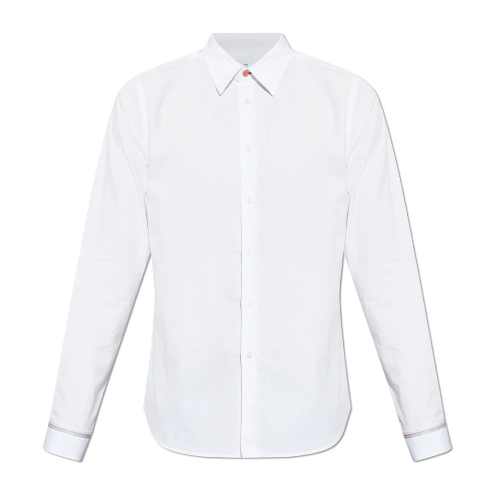 Ps By Paul Smith Mannelijk Wit Overhemden Heren, 2XL, Katoen, Klassiek Overhemd